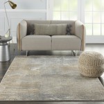 Nourison Solace SLA01 Area Rug, Grey/Beige, 5'3" x 7'3"