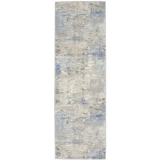 Nourison Solace SLA01 Runner Rug, Ivory/Grey/Blue, 2'3" x 7'3"