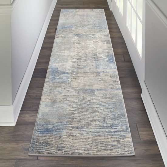 Nourison Solace SLA01 Runner Rug, Ivory/Grey/Blue, 2'3" x 7'3"