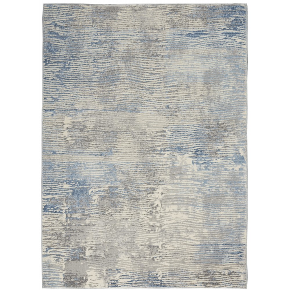 Nourison Solace SLA01 Area Rug, Ivory/Grey/Blue, 5'3" x 7'3"