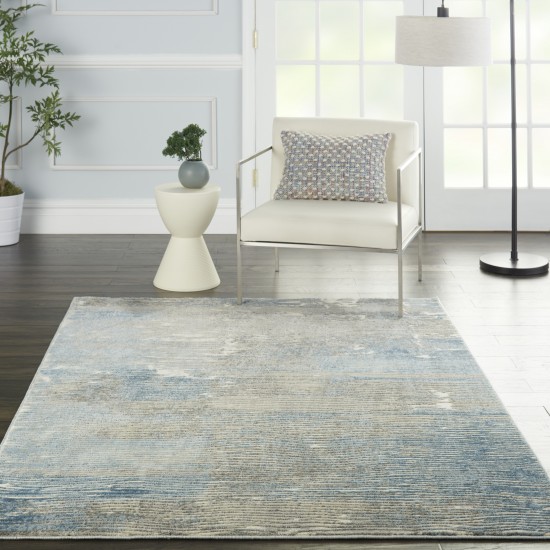 Nourison Solace SLA01 Area Rug, Ivory/Grey/Blue, 5'3" x 7'3"