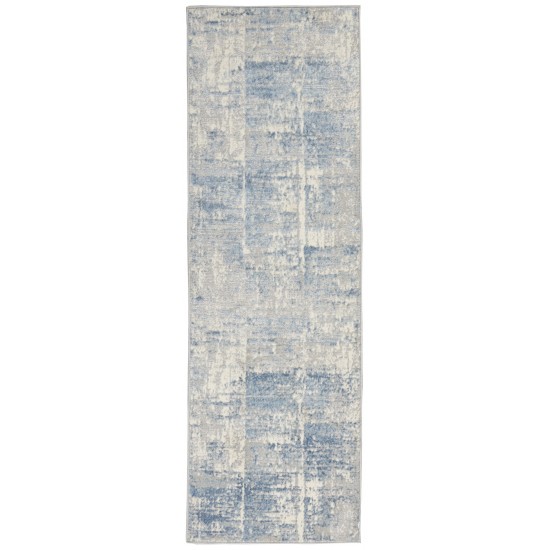 Nourison Solace SLA02 Runner Rug, Ivory/Grey/Blue, 2'3" x 7'3"