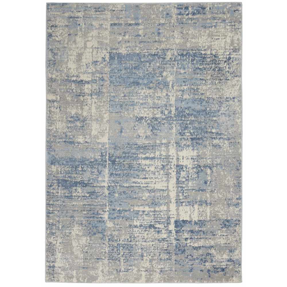 Nourison Solace SLA02 Area Rug, Ivory/Grey/Blue, 5'3" x 7'3"