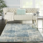 Nourison Solace SLA02 Area Rug, Ivory/Grey/Blue, 5'3" x 7'3"