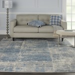 Nourison Solace SLA02 Area Rug, Ivory/Grey/Blue, 8' x 10'