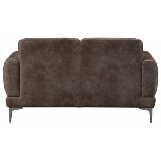 ACME Reagan Loveseat, 2-Tone Brown Stone Polished Microfiber