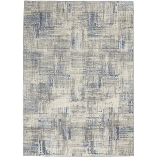 Nourison Solace SLA03 Area Rug, Ivory/Grey/Blue, 5'3" x 7'3"