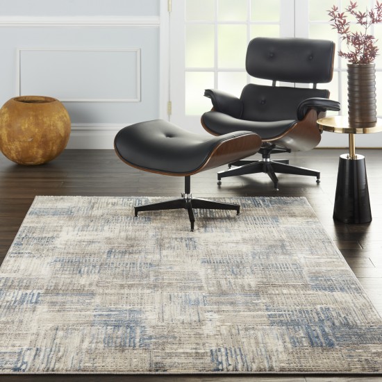 Nourison Solace SLA03 Area Rug, Ivory/Grey/Blue, 5'3" x 7'3"