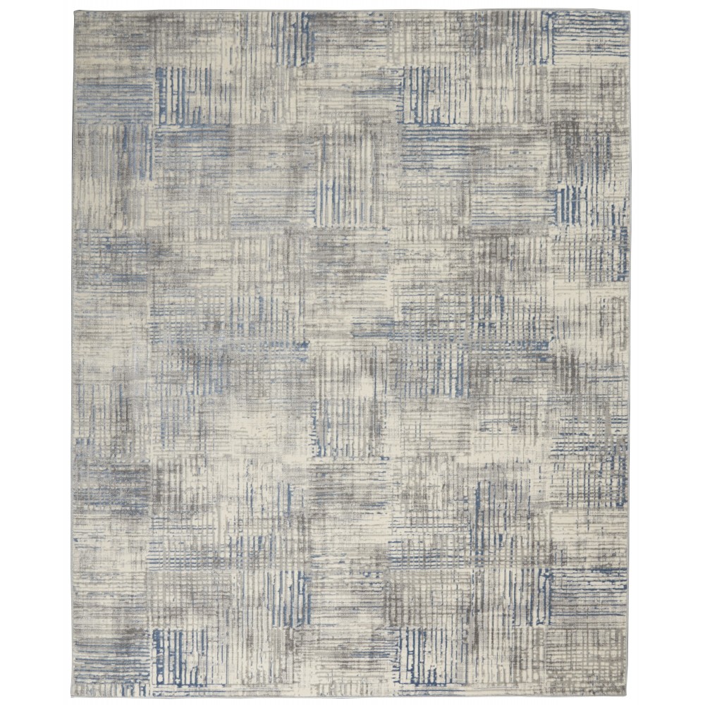 Nourison Solace SLA03 Area Rug, Ivory/Grey/Blue, 8' x 10'