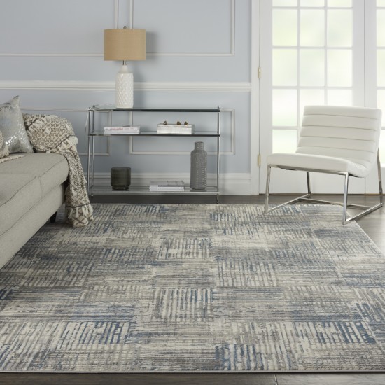 Nourison Solace SLA03 Area Rug, Ivory/Grey/Blue, 8' x 10'