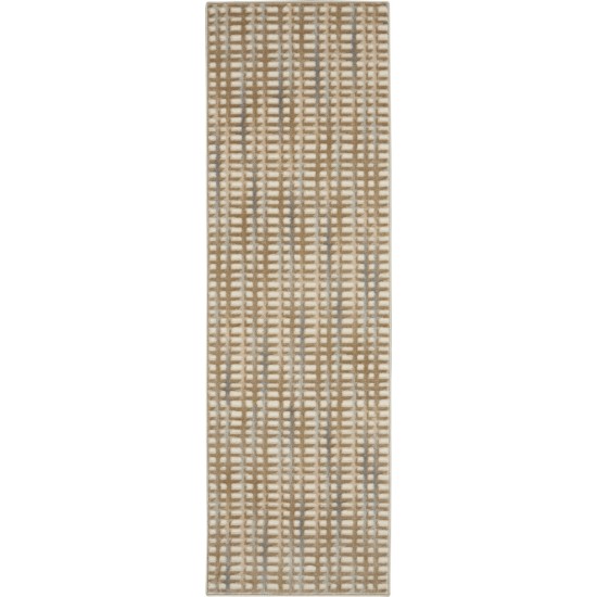 Nourison Solace SLA04 Runner Rug, Beige/Blue, 2'3" x 7'3"