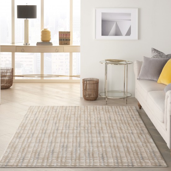 Nourison Solace SLA04 Area Rug, Beige/Blue, 5'3" x 7'3"