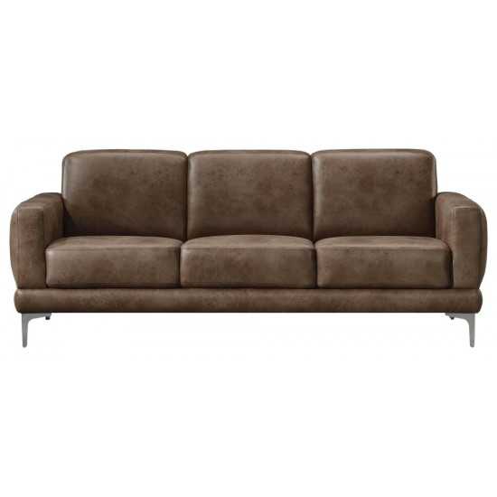 ACME Reagan Sofa, 2-Tone Mocha Polished Microfiber