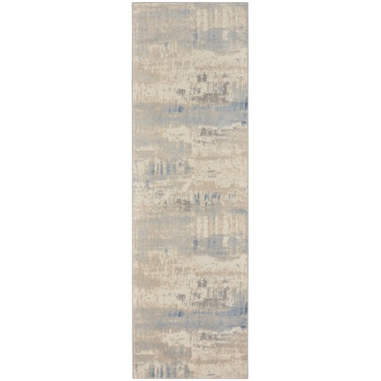 Nourison Solace SLA07 Runner Rug, Ivory/Grey/Blue, 2'3" x 7'3"