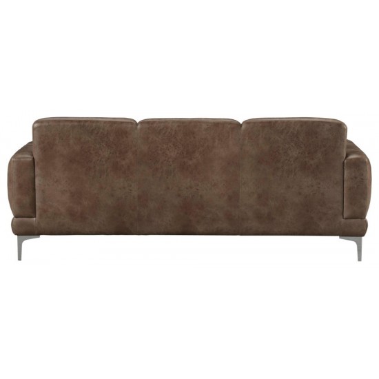 ACME Reagan Sofa, 2-Tone Mocha Polished Microfiber