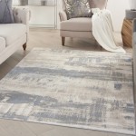 Nourison Solace SLA07 Area Rug, Ivory/Grey/Blue, 5'3" x 7'3"