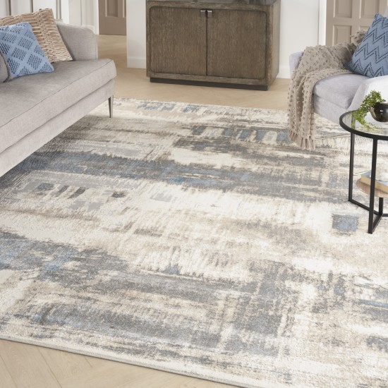 Nourison Solace SLA07 Area Rug, Ivory/Grey/Blue, 8' x 10'