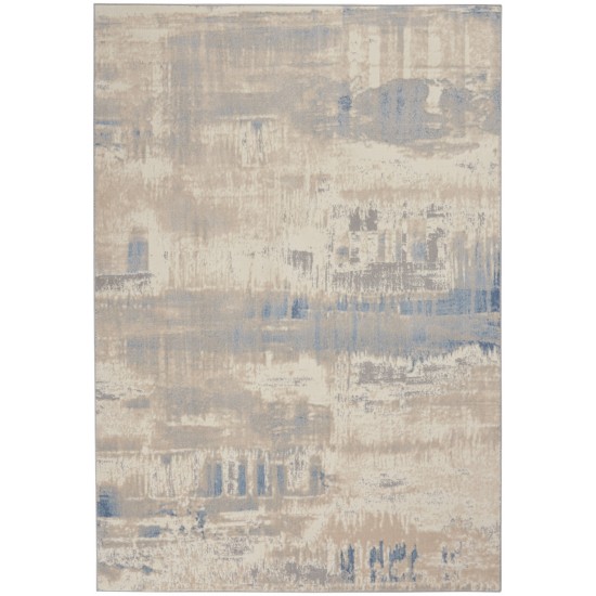Nourison Solace SLA08 Area Rug, Ivory/Grey/Blue, 5'3" x 7'3"