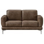ACME Reagan Loveseat, 2-Tone Mocha Polished Microfiber