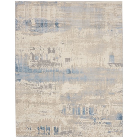 Nourison Solace SLA08 Area Rug, Ivory/Grey/Blue, 8' x 10'