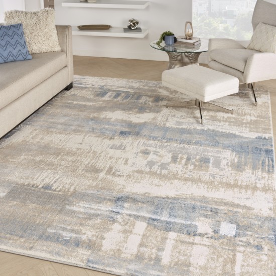 Nourison Solace SLA08 Area Rug, Ivory/Grey/Blue, 8' x 10'