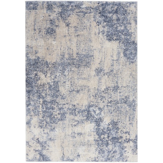 Nourison Silky Textures SLY01 Area Rug, Ivory/Blue, 3'11" x 5'11"