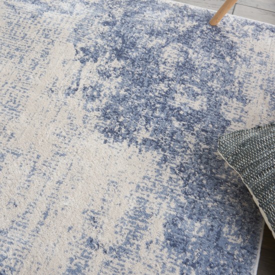 Nourison Silky Textures SLY01 Area Rug, Ivory/Blue, 3'11" x 5'11"
