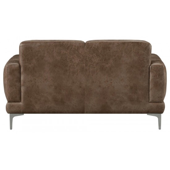 ACME Reagan Loveseat, 2-Tone Mocha Polished Microfiber