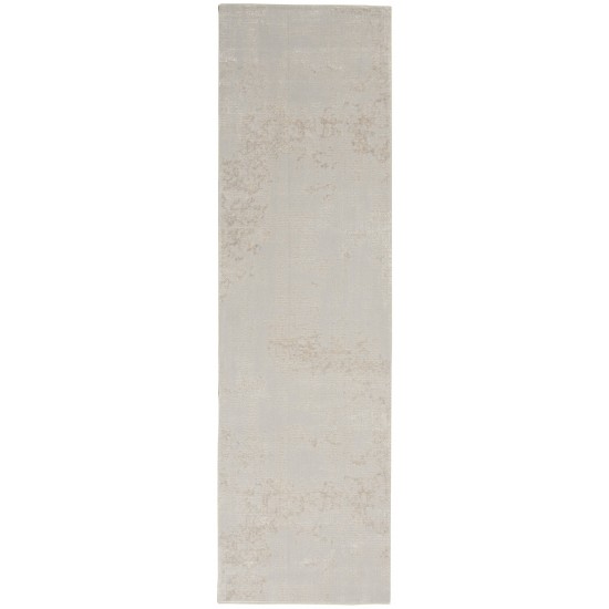 Nourison Silky Textures SLY01 Runner Rug, Ivory/Grey, 2'2" x 7'3"