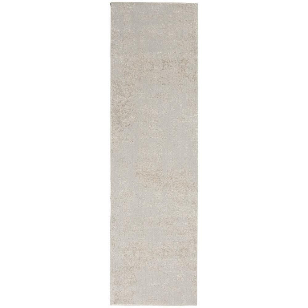 Nourison Silky Textures SLY01 Runner Rug, Ivory/Grey, 2'2" x 7'3"