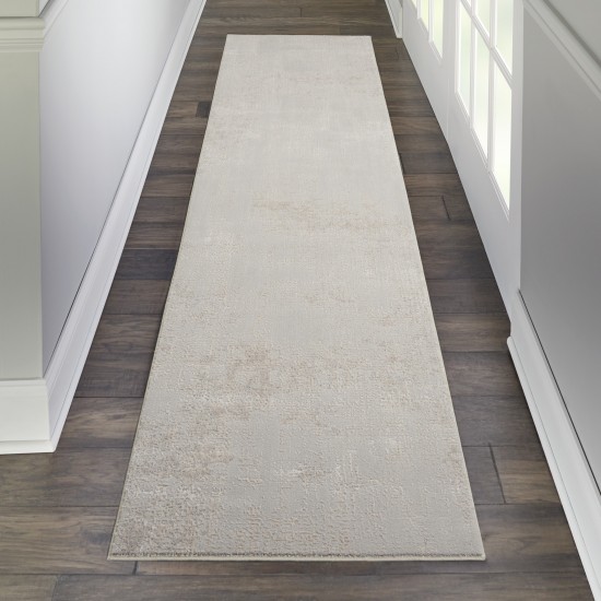 Nourison Silky Textures SLY01 Runner Rug, Ivory/Grey, 2'2" x 7'3"