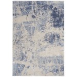 Nourison Silky Textures SLY02 Area Rug, Blue/Cream, 3'11" x 5'11"