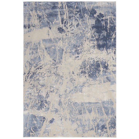 Nourison Silky Textures SLY02 Area Rug, Blue/Cream, 3'11" x 5'11"