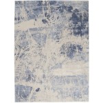 Nourison Silky Textures SLY02 Area Rug, Blue/Cream, 7'10" x 10'6"