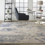 Nourison Silky Textures SLY02 Area Rug, Blue/Cream, 7'10" x 10'6"