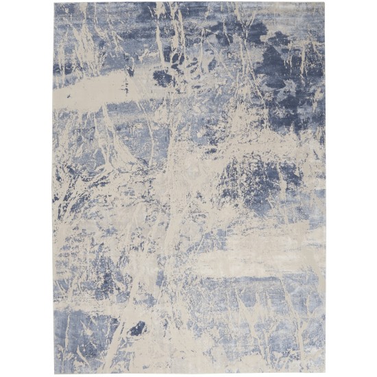 Nourison Silky Textures SLY02 Area Rug, Blue/Cream, 9'3" x 12'9"