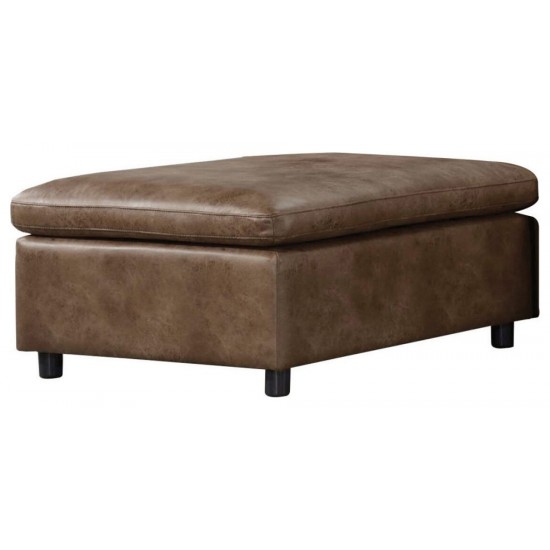 ACME Audrey Modular - Cocktail Ottoman, 2-Tone Mocha Polished Microfiber