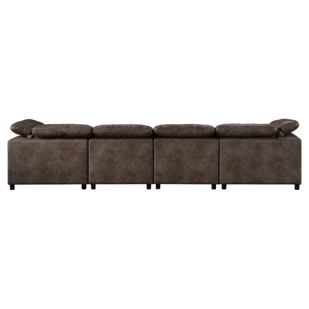 ACME Audrey Modular - Wedge, 2-Tone Brown Stone Polished Microfiber