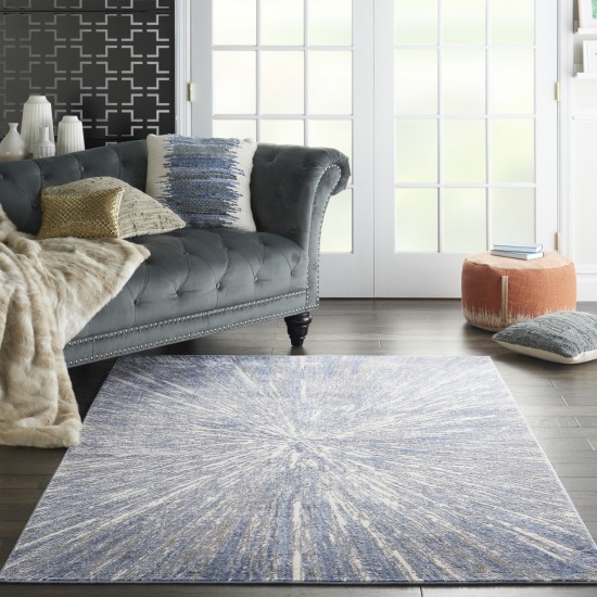 Nourison Silky Textures SLY05 Area Rug, Blue/Grey, 3'11" x 5'11"