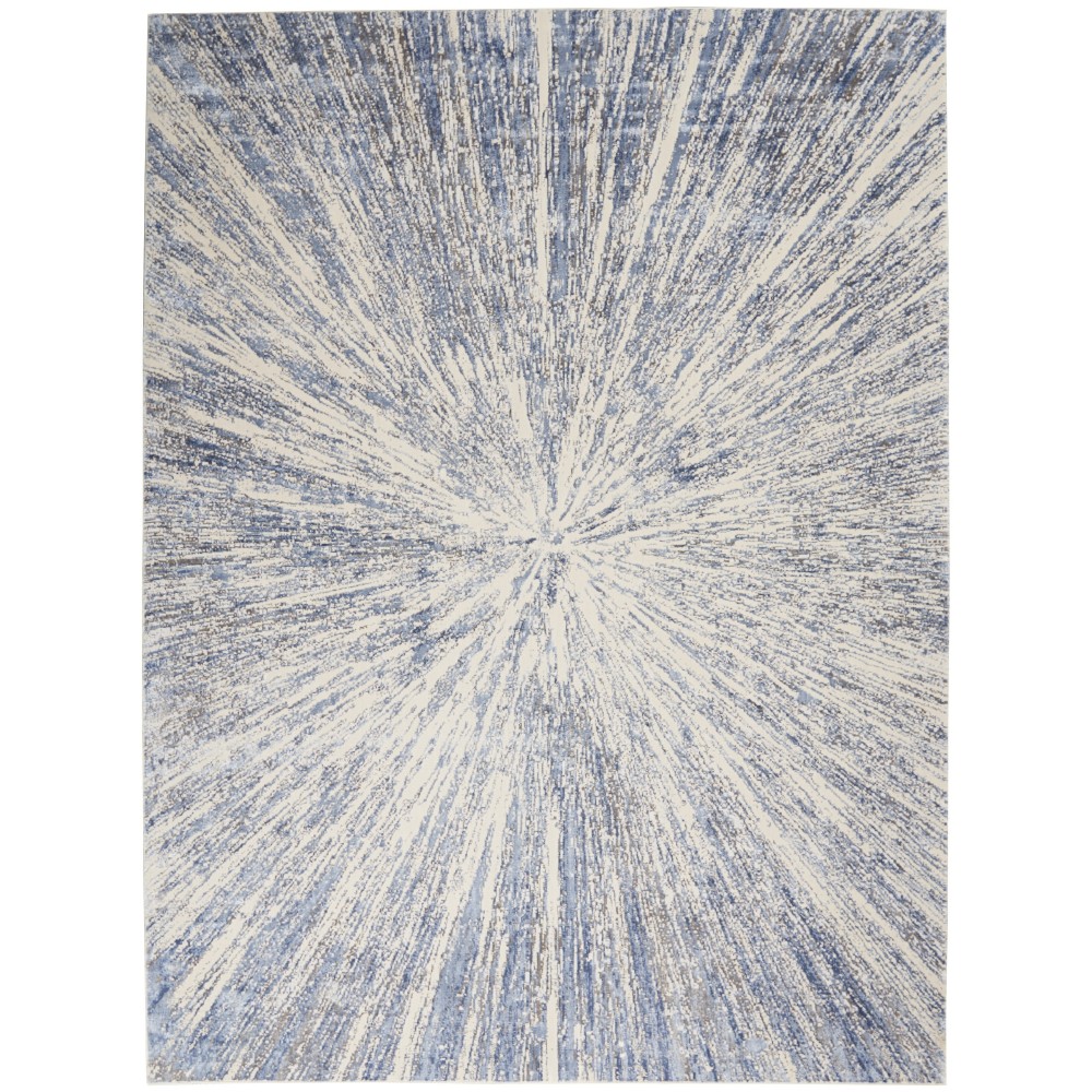 Nourison Silky Textures SLY05 Area Rug, Blue/Grey, 7'10" x 10'6"