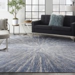 Nourison Silky Textures SLY05 Area Rug, Blue/Grey, 7'10" x 10'6"