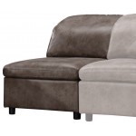 ACME Audrey Modular - Armless Chair, 2-Tone Brown Stone Polished Microfiber