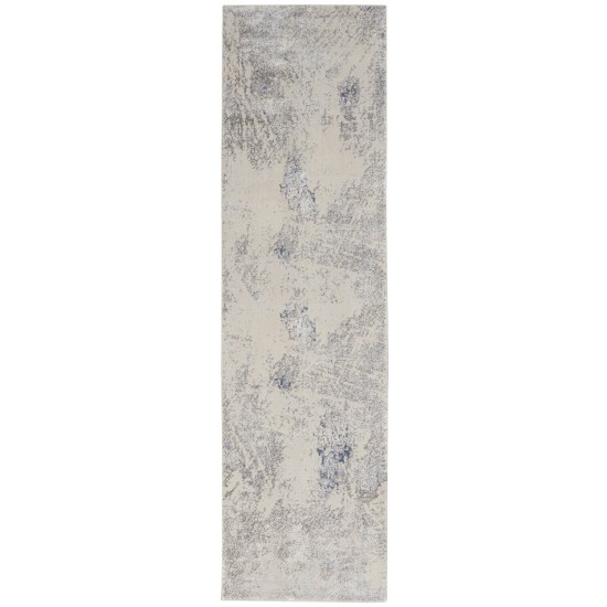 Nourison Silky Textures SLY06 Runner Rug, Ivory/Grey, 2'2" x 7'6"