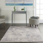 Nourison Silky Textures SLY06 Area Rug, Ivory/Grey, 3'11" x 5'11"