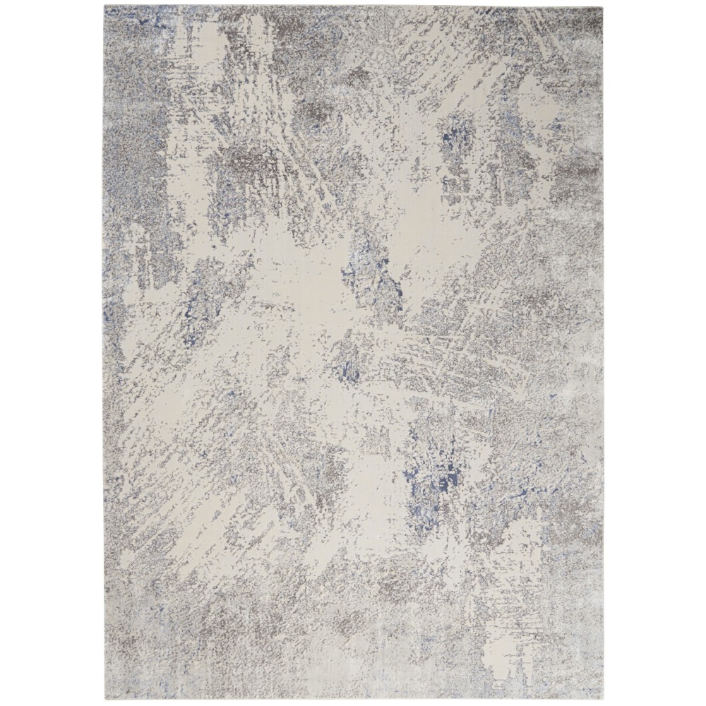 Nourison Silky Textures SLY06 Area Rug, Ivory/Grey, 7'10" x 10'6"