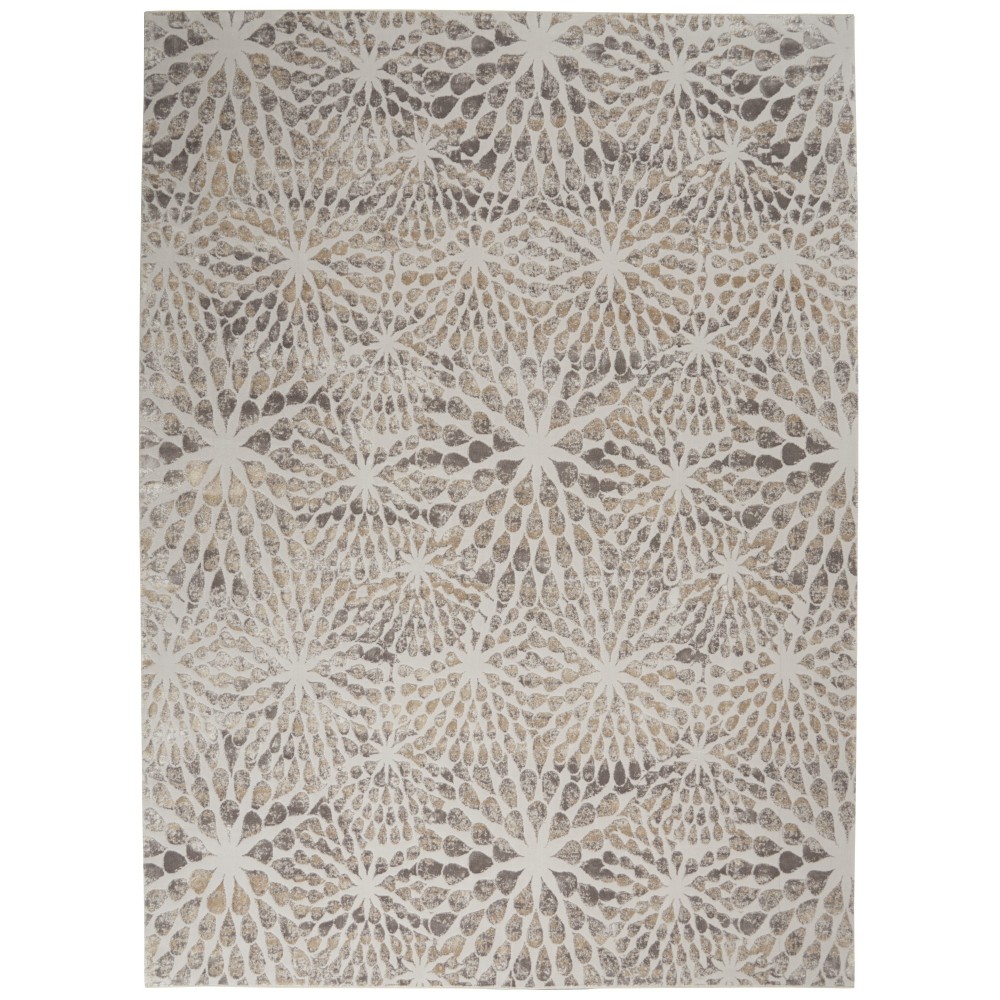 Nourison Silky Textures SLY07 Area Rug, Ivory/Beige, 7'10" x 10'6"