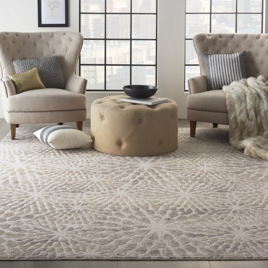 Nourison Silky Textures SLY07 Area Rug, Ivory/Beige, 7'10" x 10'6"