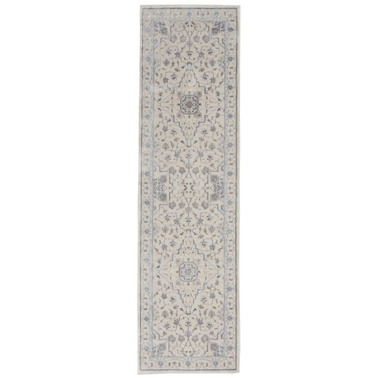 Nourison Silky Textures SLY08 Runner Rug, Ivory/Grey, 2'2" x 7'6"