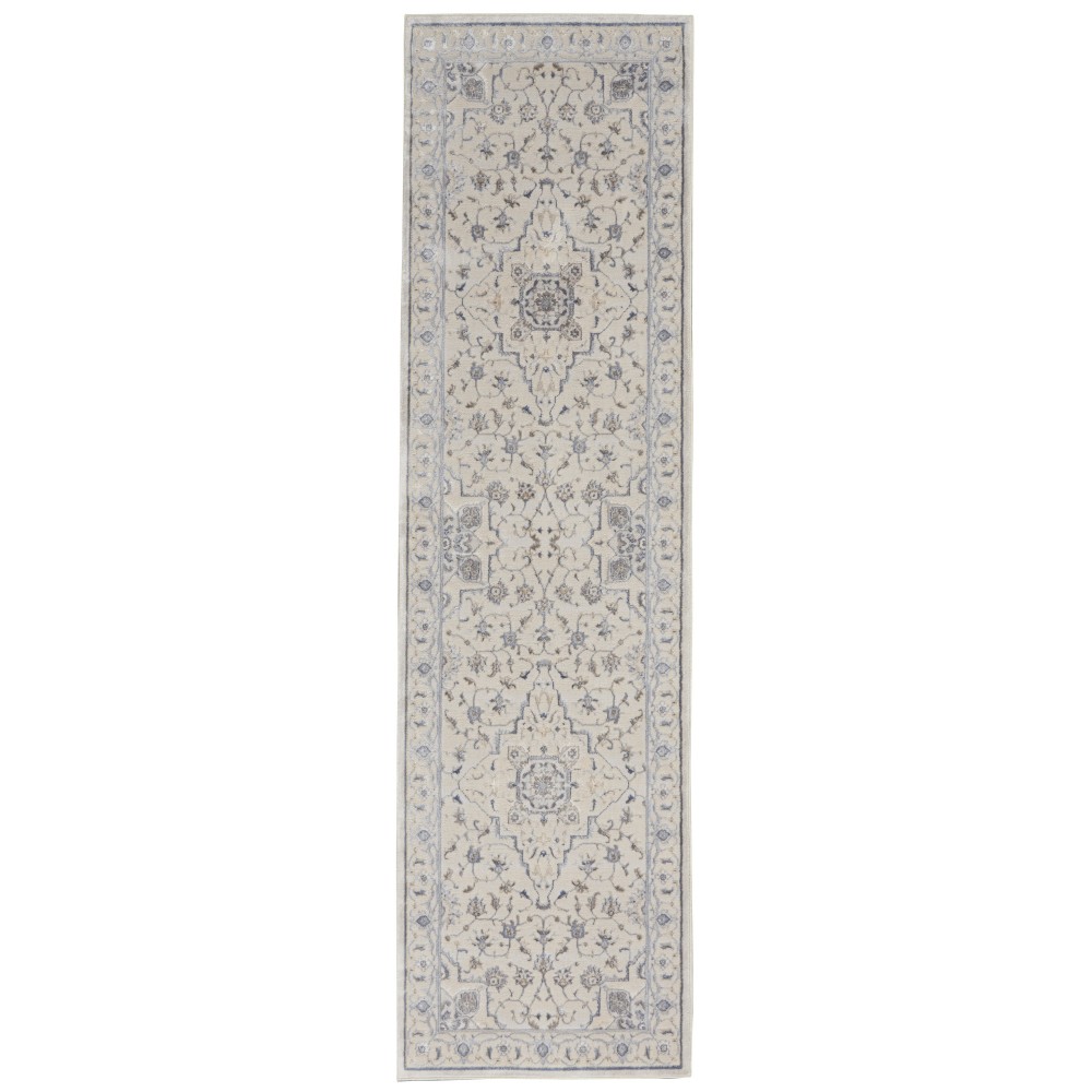 Nourison Silky Textures SLY08 Runner Rug, Ivory/Grey, 2'2" x 7'6"