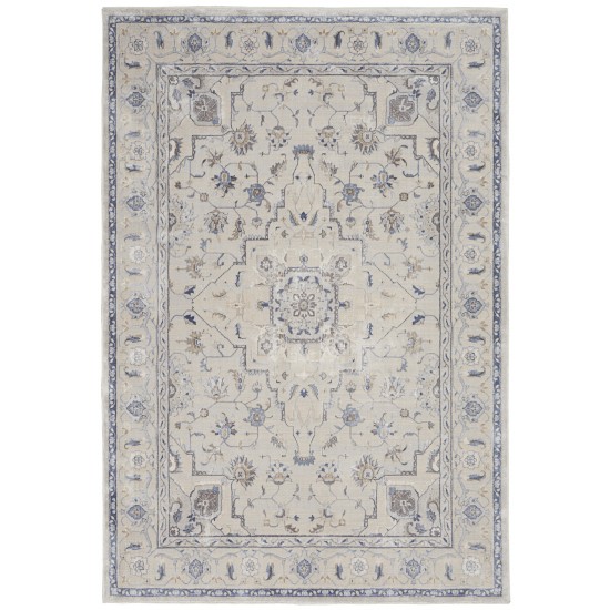 Nourison Silky Textures SLY08 Area Rug, Ivory/Grey, 3'11" x 5'11"